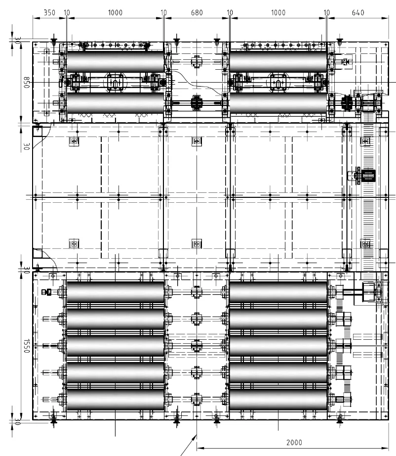 四驱车速表试验台平面布置图